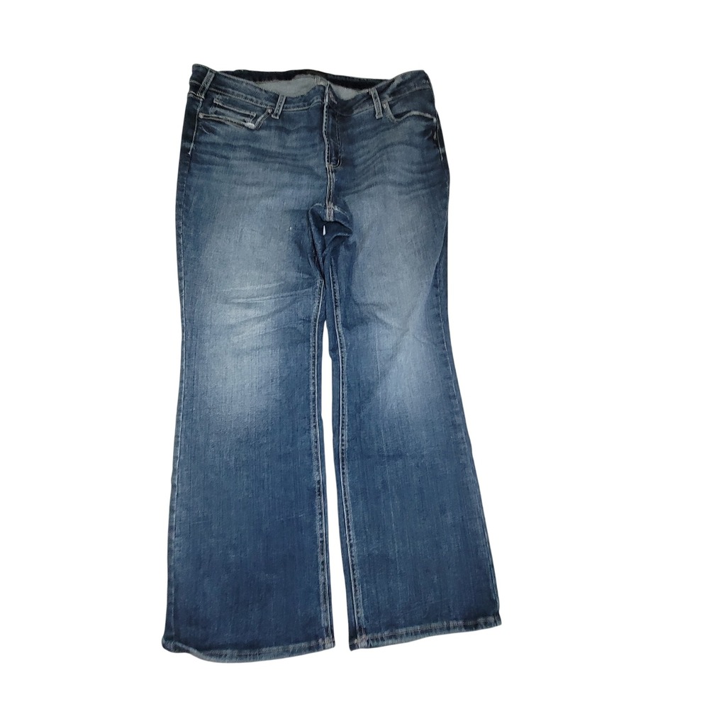 Silver Jeans Co Elyse Slim Bootcut Jeans Blue‎ Embroidered 18W L31 W03601EAE338